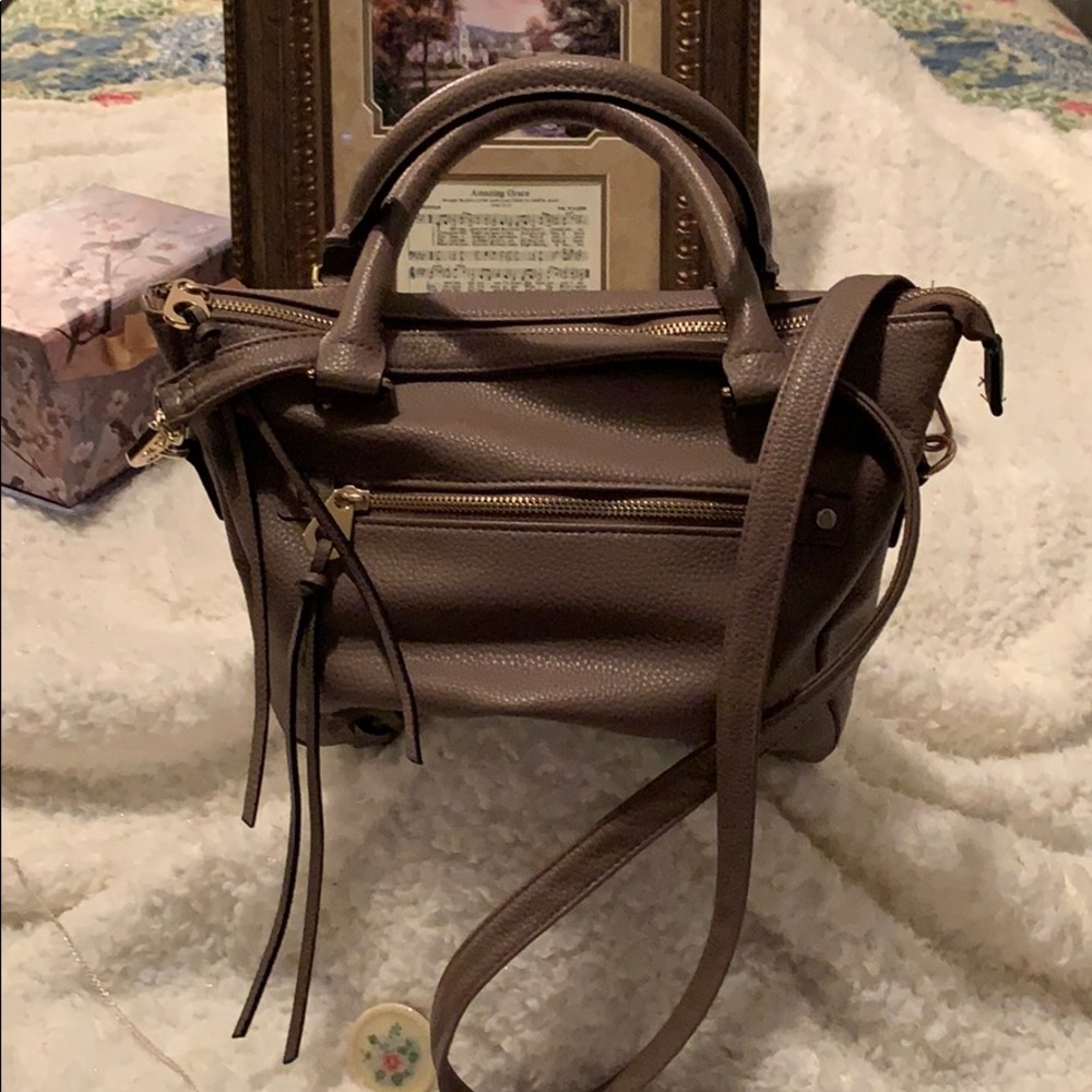 Brown Imitation Leather Crossbody Handbag by Sears